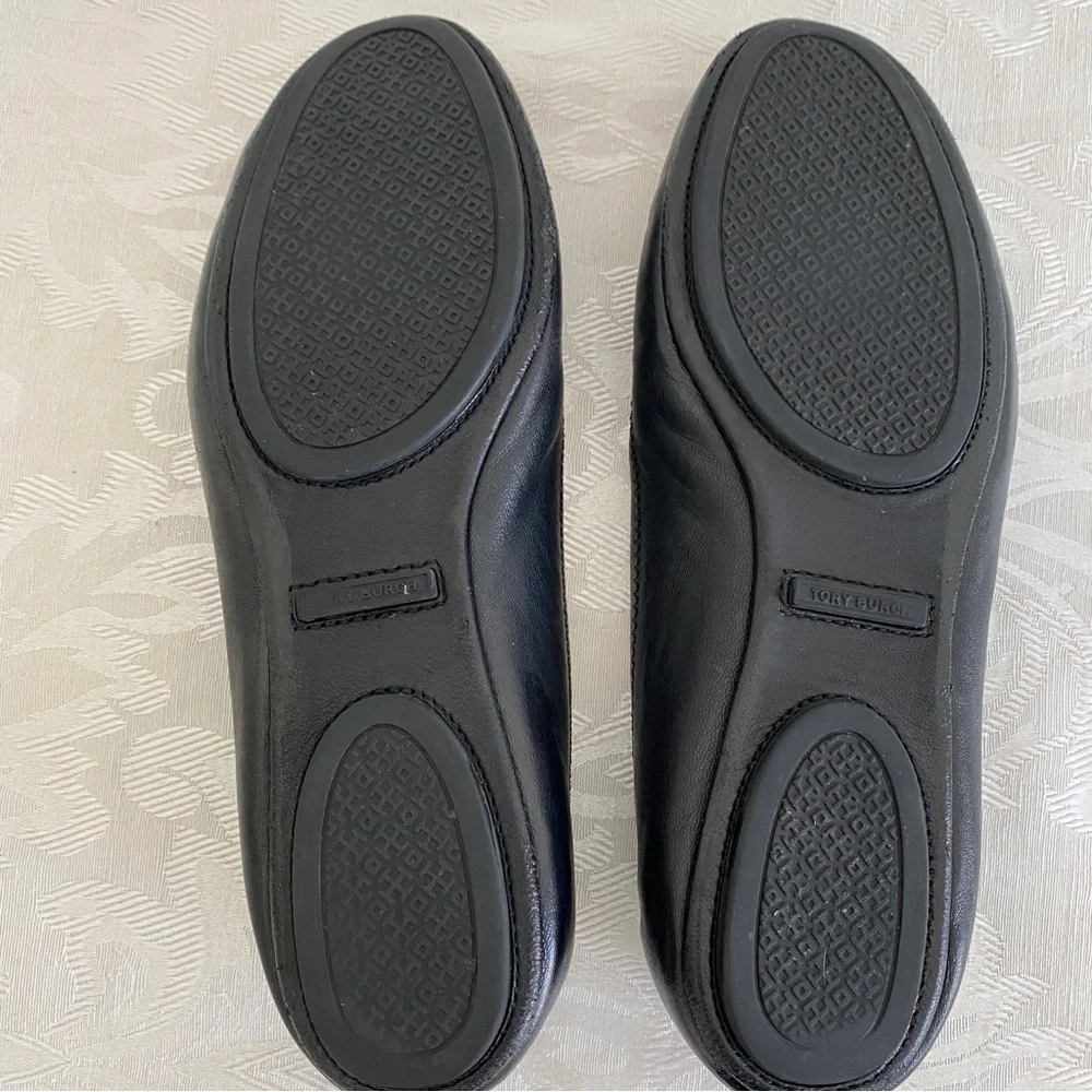 Tory Burch black leather Claire Ballet Flat